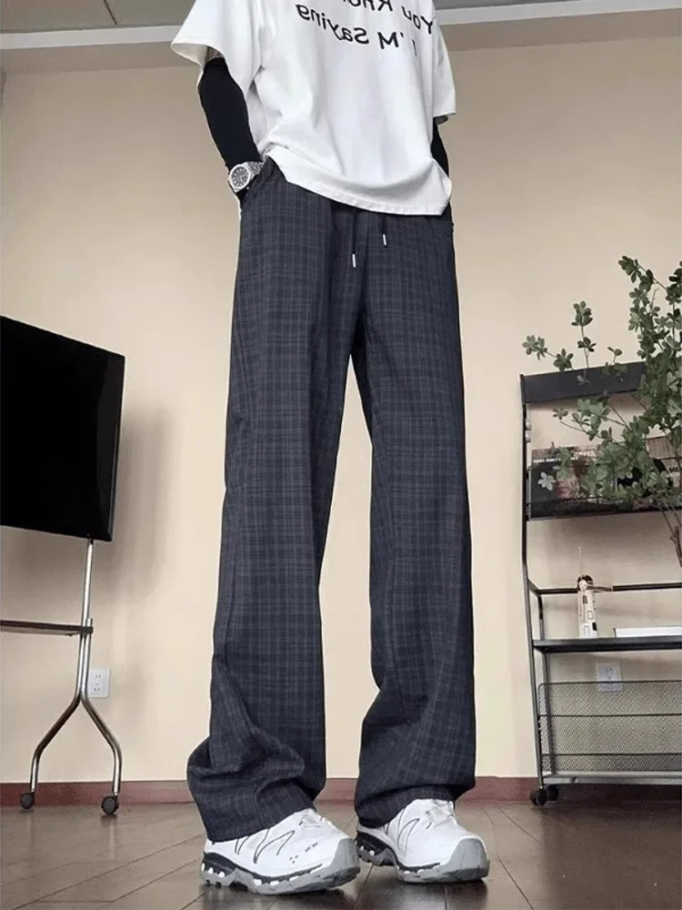 

Cleanfit Men's Summer Thin Ice Silk Casual Straight Leg Pants Trousers American Sle Loose Fit Youth Faion Trend Brand