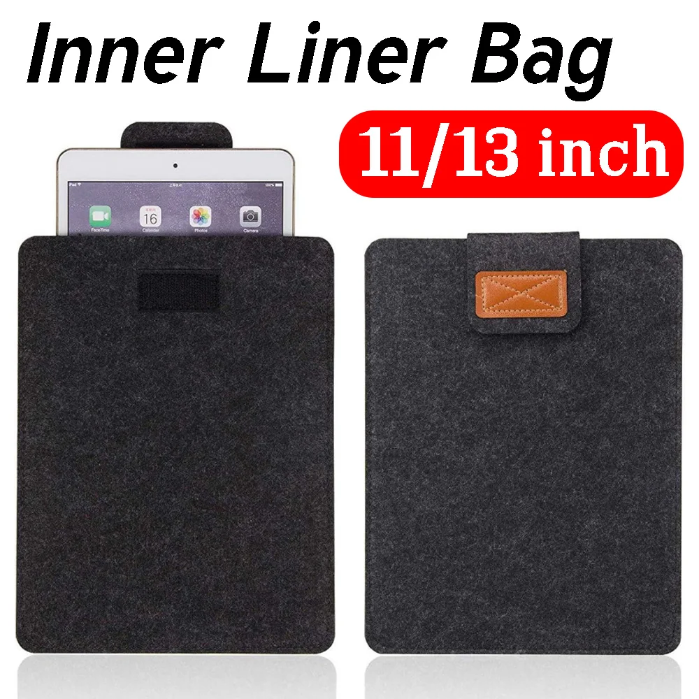 Universal Anti Scratch Case Bag Ultra Slim Felt Tablet Inner Liner Bag Protective Cover for IPad Mi Samsung Tablet 11inch 13inch