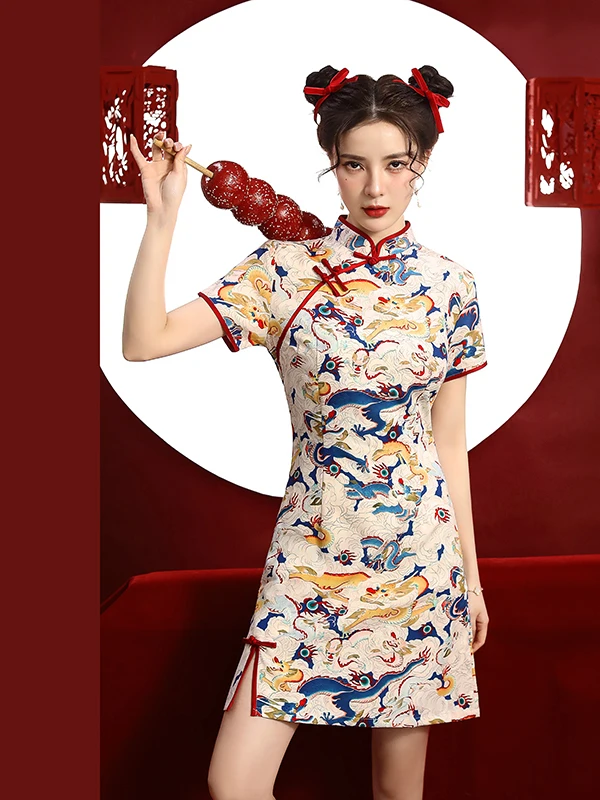 

Young Girl's plus Size Summer Dr Traditional Print Artistic Sle ort Svel Daily Wear Floral Patterned D...