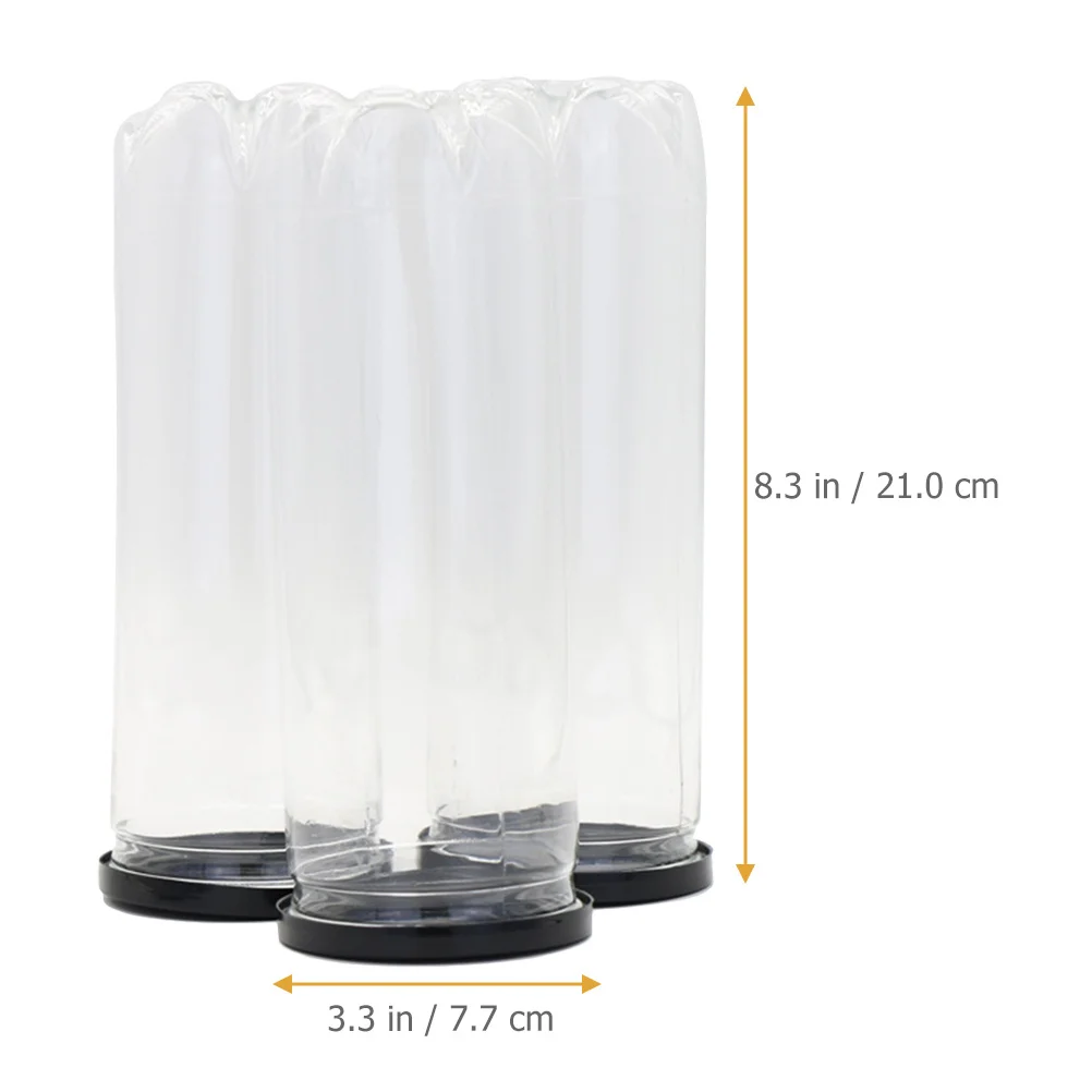 

3pcs Tennis Tube Transparent Pvc Ball Storage Holder Durable Portable Sports Equipment Clear Wear-Resistant Case For Daily Use