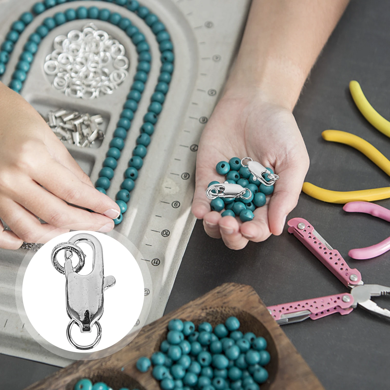 

20 Pcs Round Metal Fishtail Buckle Clasps for Bracelets Alloy Necklace Connectors