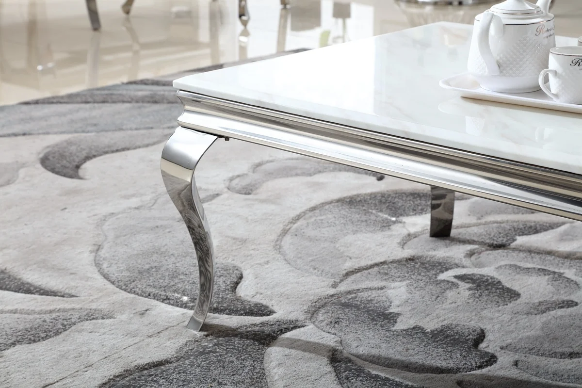 Luxury Gold Stainless Steel Metal Coffee Table Modern Marble Center Table Dining Luxury Furniture