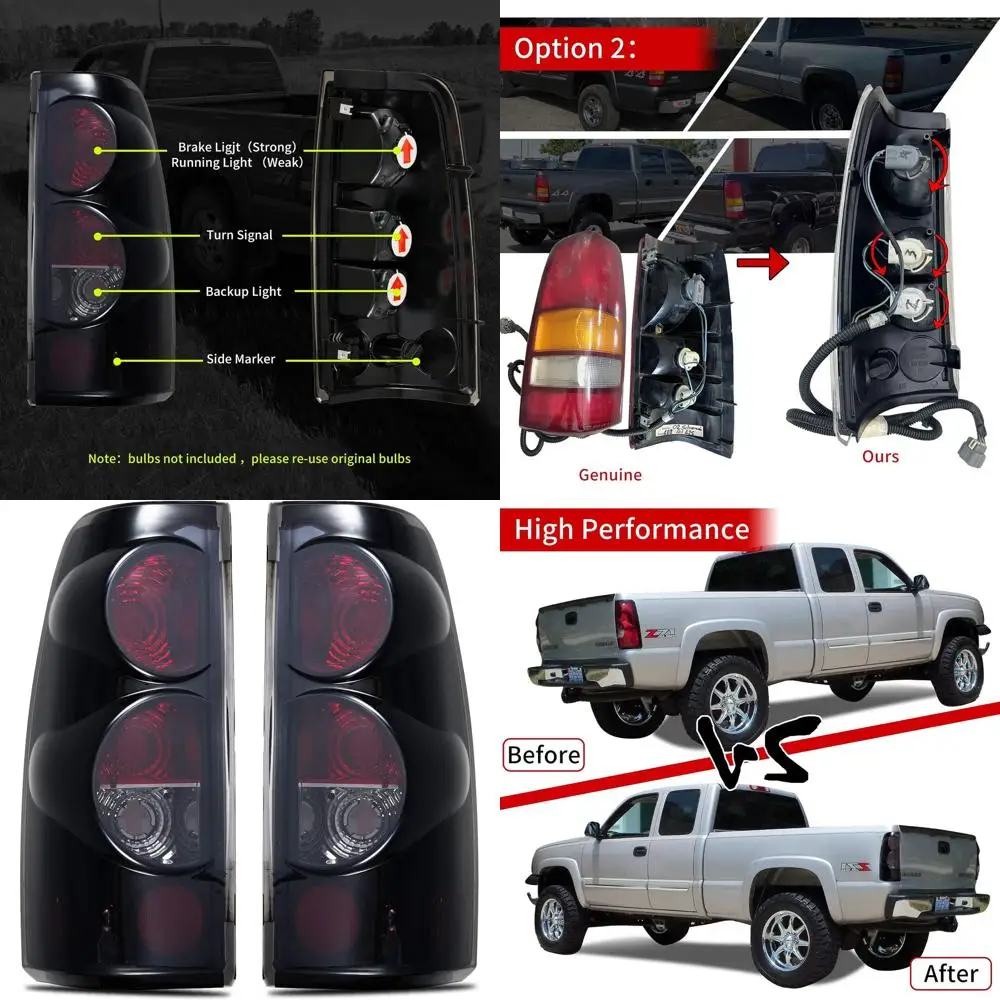 

Задние стоп-сигналы Chevy Silverado 1500 2500 3500 1999-2006 GMC Sierra 1500 2500 3500, черный матовый/дымчатый, пара для Classic B 2007 года