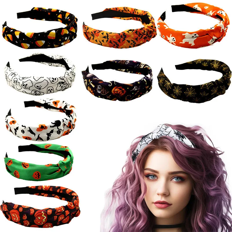 New Pumpkin Fiesta Carnival Halloween Cos Cosplay Knot Hairband High Skull Apex Headband Fashion Textile Crafts Vibes