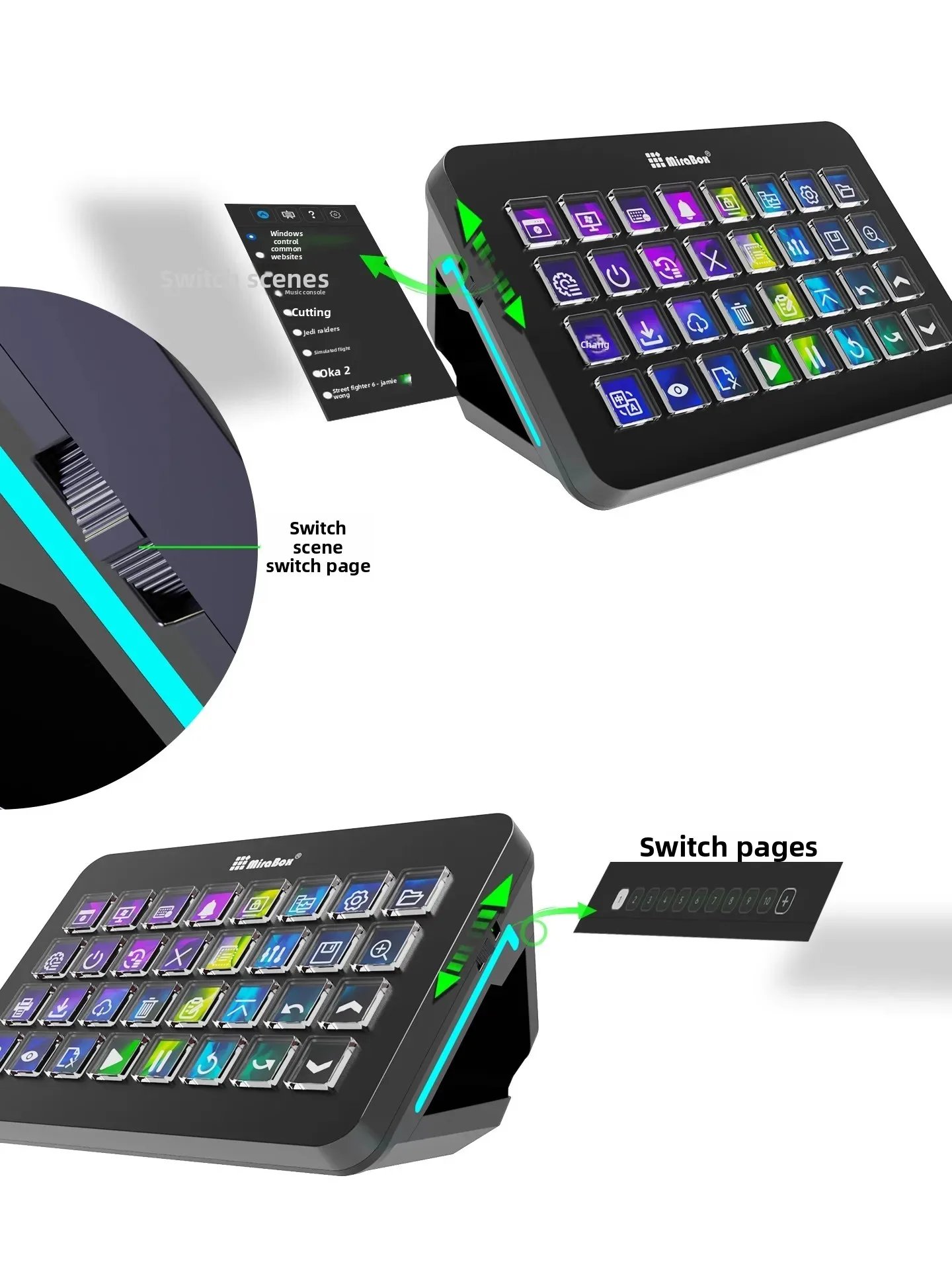 Mirabox XL وحدة تحكم مرئية 32 مفتاحًا لوحة مفاتيح ماكرو قابلة للبرمجة Streamdeck Live التحكم المركزي لوحة مفاتيح ماكرو ملحقات ألعاب الكمبيوتر #4