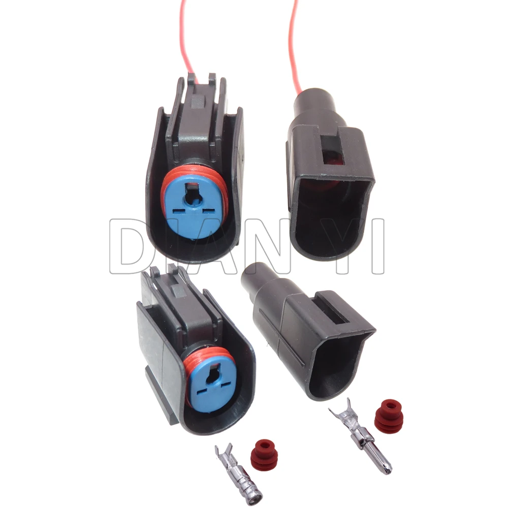 1 Set 1 Way Auto Wire Cable Connector with Cables 980150001 98015-0001 AC Assembly Car Wiring Terminal Male Plug Female Socket