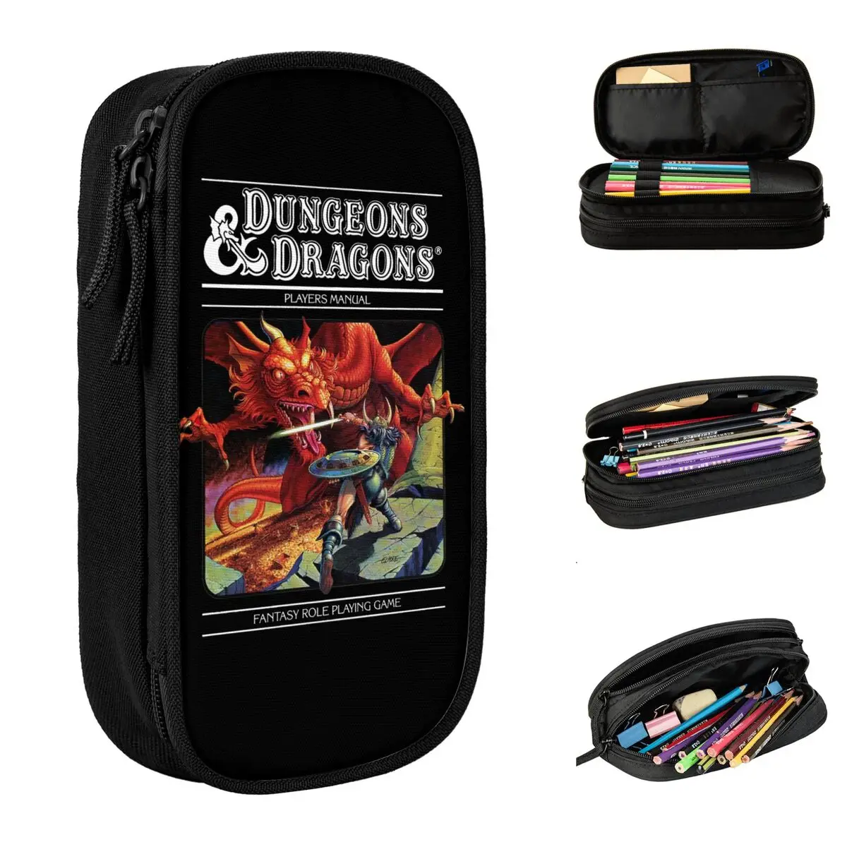 Dungeon And Dragon Game Fans Pencil Cases Fashion Pen Holder Bag Girls Boys Large Storage Students School Gift Pencil Box