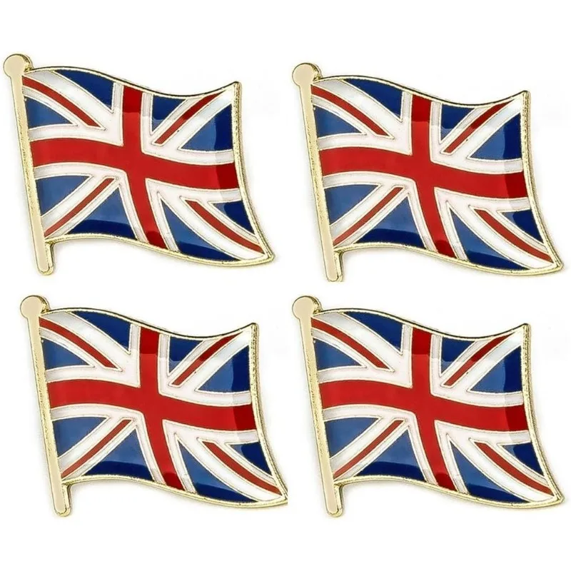 4er-Set Pin-Abzeichen mit Union Jack-Abzeichen-Flagge des Vereinigten Königreichs
