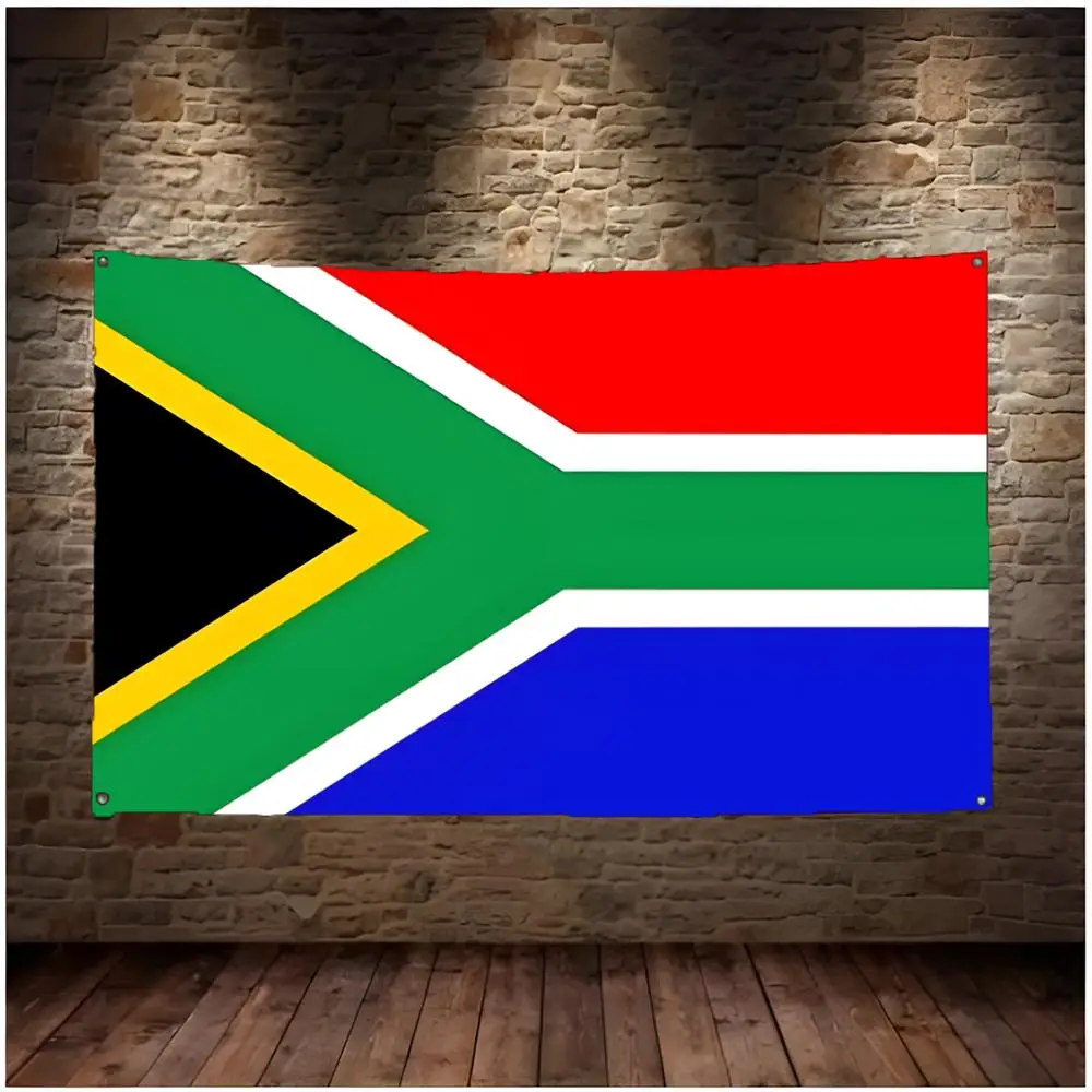 South Africa Rainbow Nation Flags Daily four ring borderless design indoor outdoor decor easy hang install