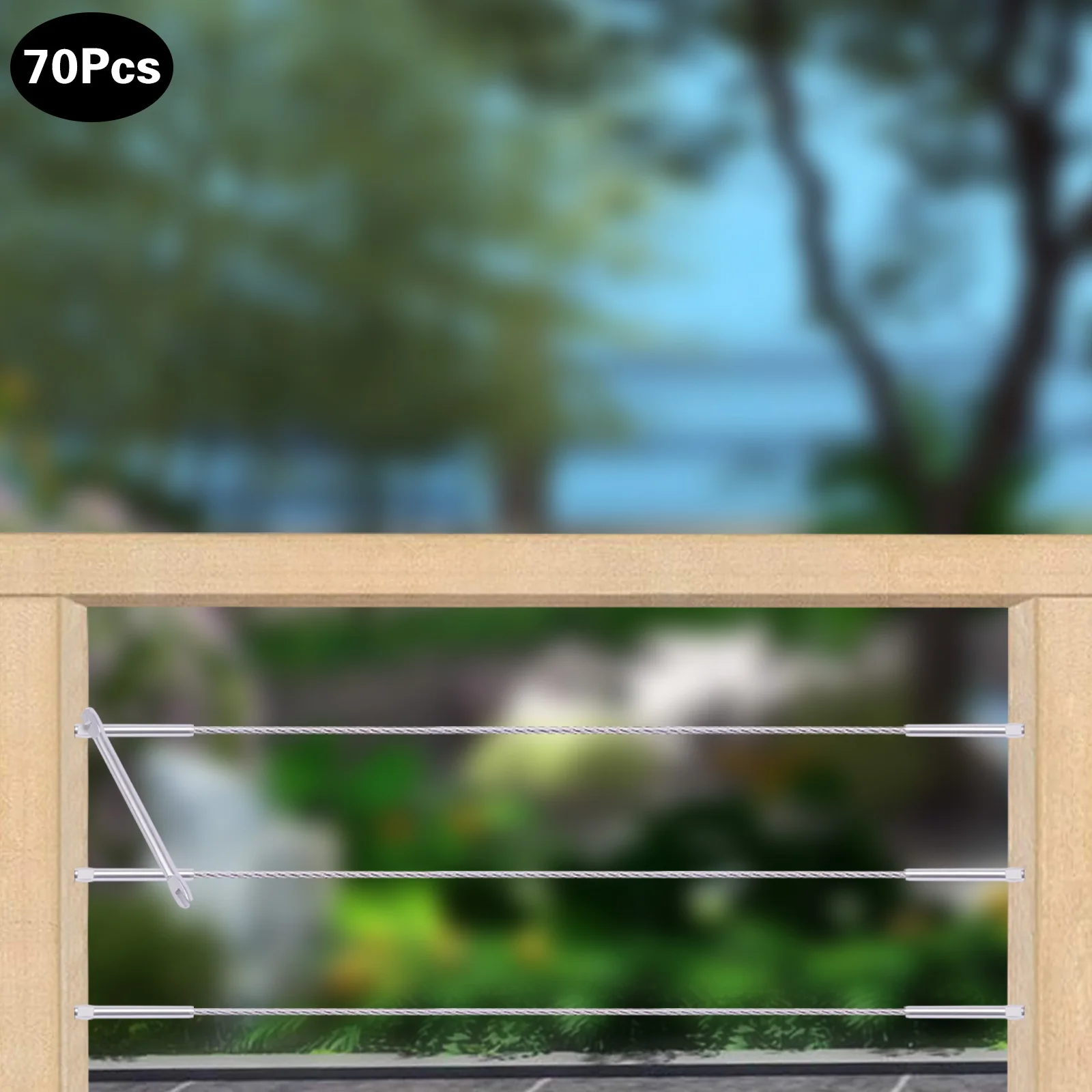 70 قطعة الفولاذ المقاوم للصدأ 1/8 "سواج تأخر مسامير اليسار واليمين كابل درابزين عدة الأجهزة تسليم الموضوع 1/8" كابل درابزين عدة #1