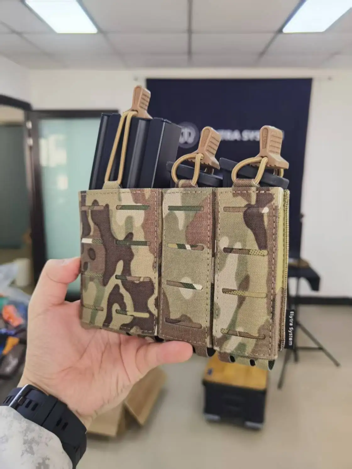 Bolsa táctica MOLLE Triple Mag Carrier corte láser extracción rápida - imagen 3