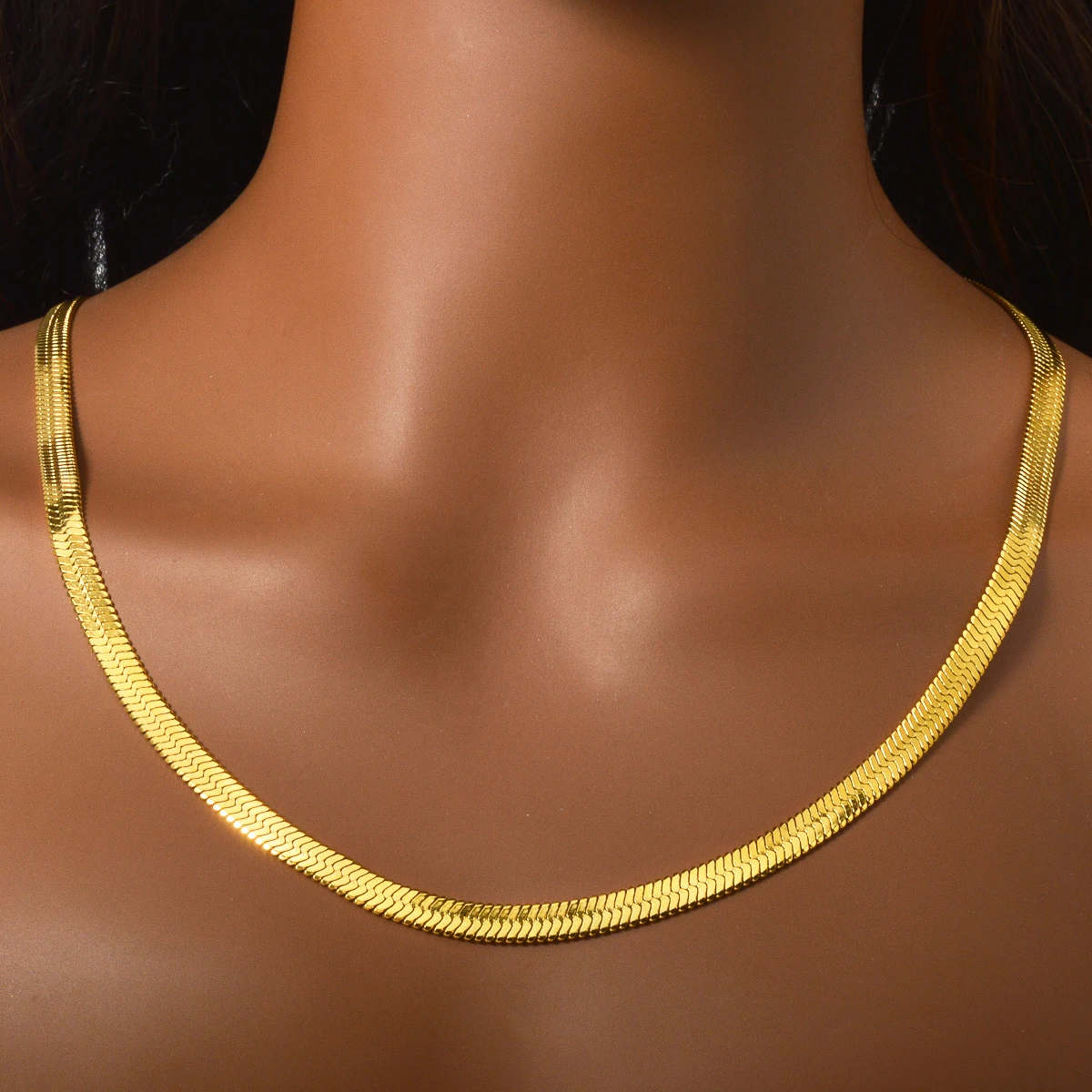 

Fashion Gold Plated Snake Bone Chain Necklace for Women Men Layering Gothic Punk Rock Hip Hop Jewelry Gift Unisex