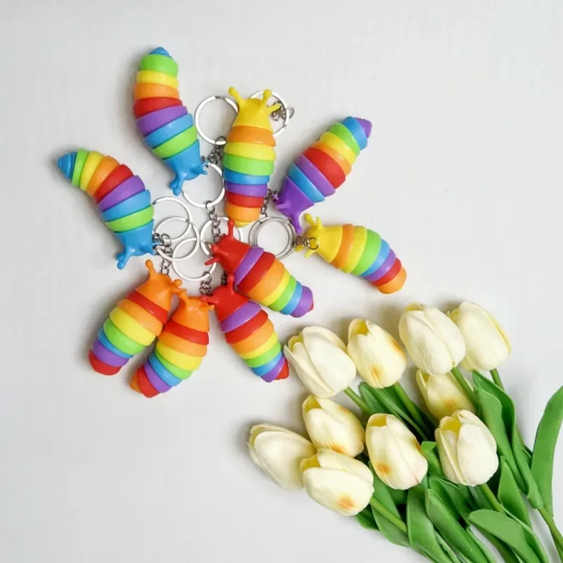 Stress Reliever Toys Fidget Toys Children Adult Slug Puzzle Peristalsis Funny Caterpillar Anti Stress Squishy Keychain Toy