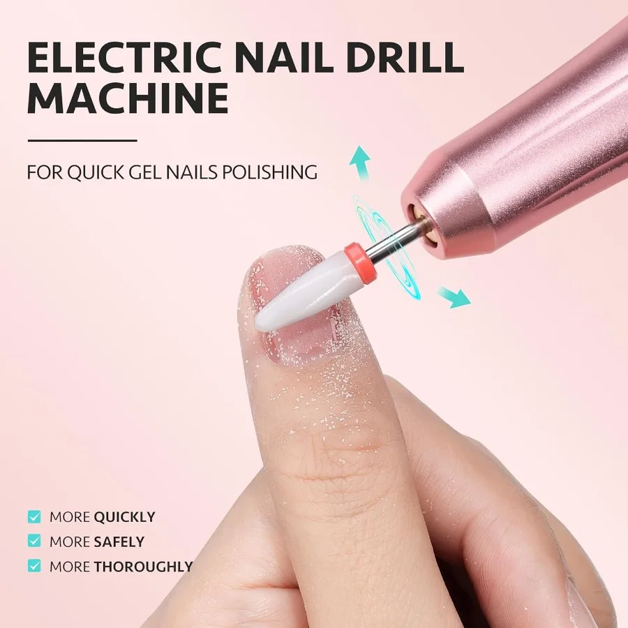 Elektrische nagelboor USB elektrische nagelvijl voor acryl en gel Draagbare Efile met boren Manicure Pedicure Gereedschap voor