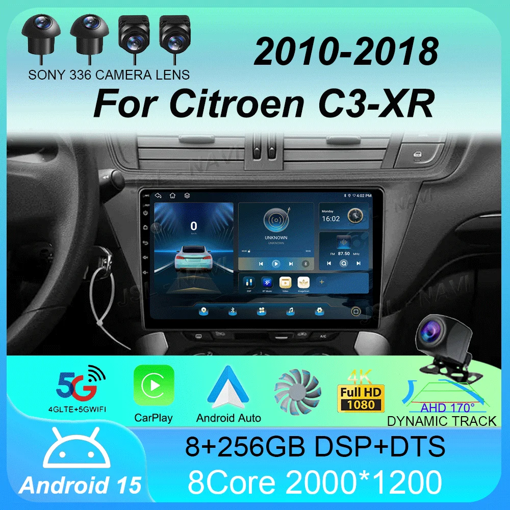 

Car Radio Android 15 Carplay Auto For Citroen C3-XR 2010-2018 Multimedia Video Player Navigation GPS Stereo Head Unit Wifi+4G BT