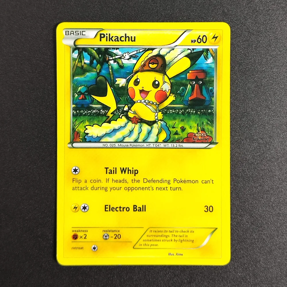 

Proxy Pocket MonSter P.M English PIKACHU School Of Art Collectibles RARE Single Card Classic Game Anime Cards Toys