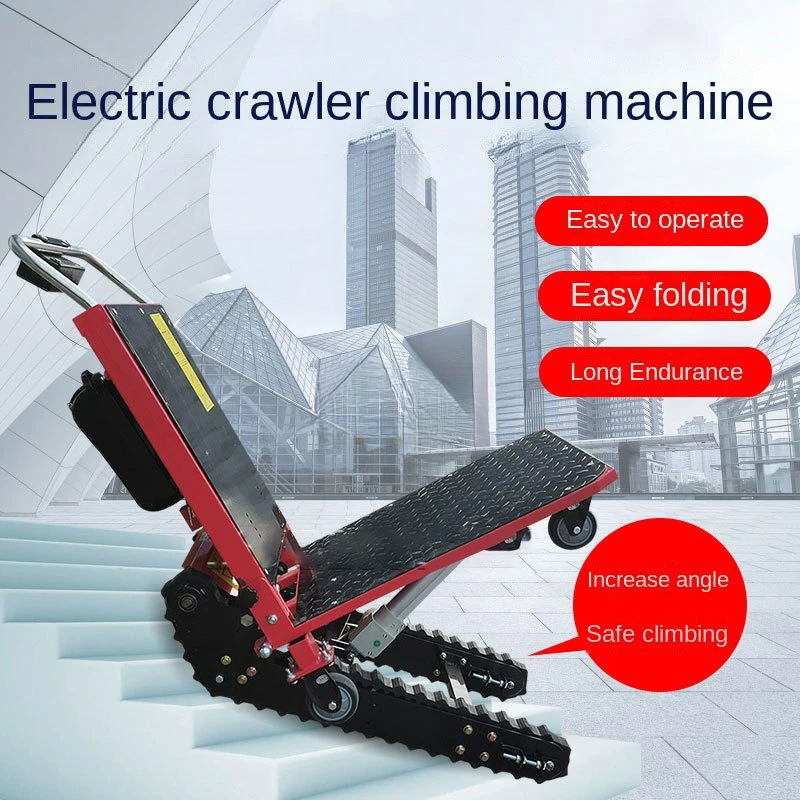 Electric Stair Climbing Vehicle Pulling Cargo Truck Folding Building Materials Home Appliances Up and Down Stairs Car Tracked