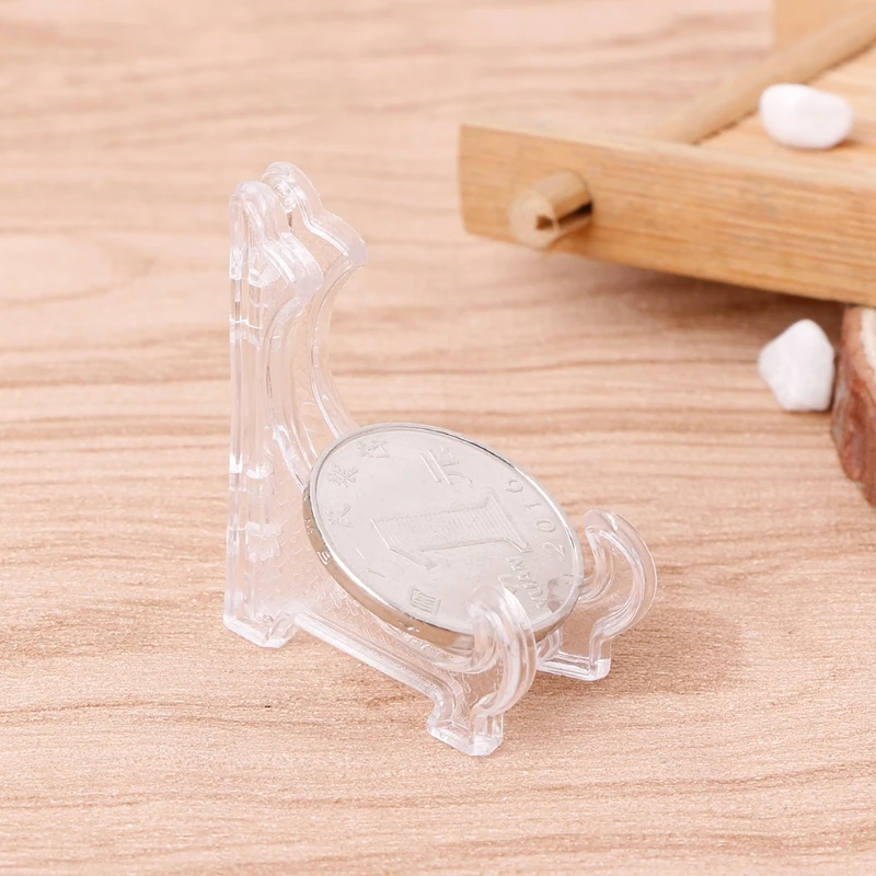 Supporto per cavalletto trasparente per mini monete, per esporre monete, orologi da tasca