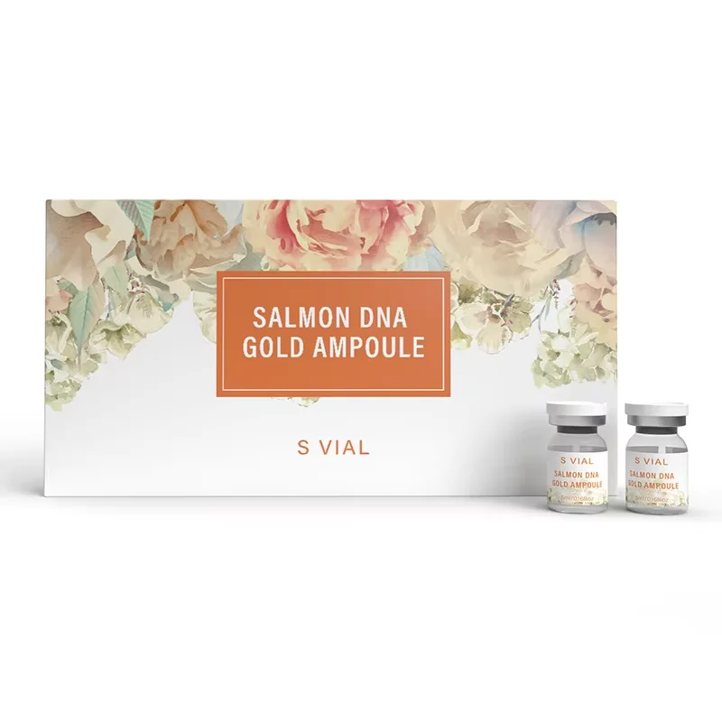 Premium Salmon DNA Ampoule Kit 5ml*10pcs Skin Booster Whitening Brightening Hydrating 0.3mm Microneedle Serum