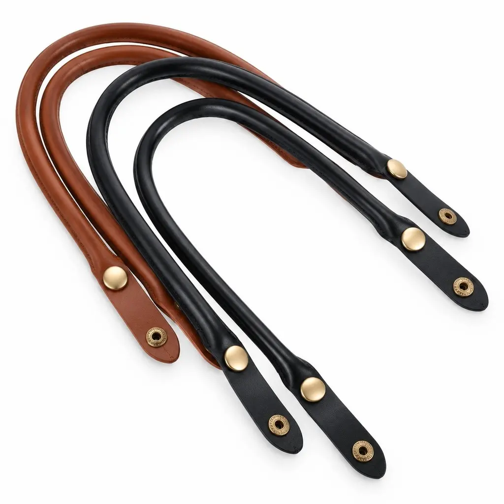 4Pcs PU Boxbao Accessories Detachable Bag Handle Shoulder Strap Replacement 47Cm Button Handle for Women Handbags Purse Straps