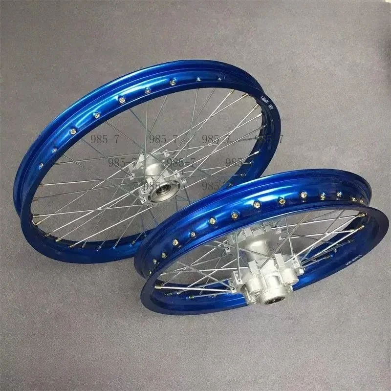 Front 21 Rear 18 Steel Rim Assembly With Aluminum Hub Large Flower Tire For Off-road Motorcycle Front Rear Rim