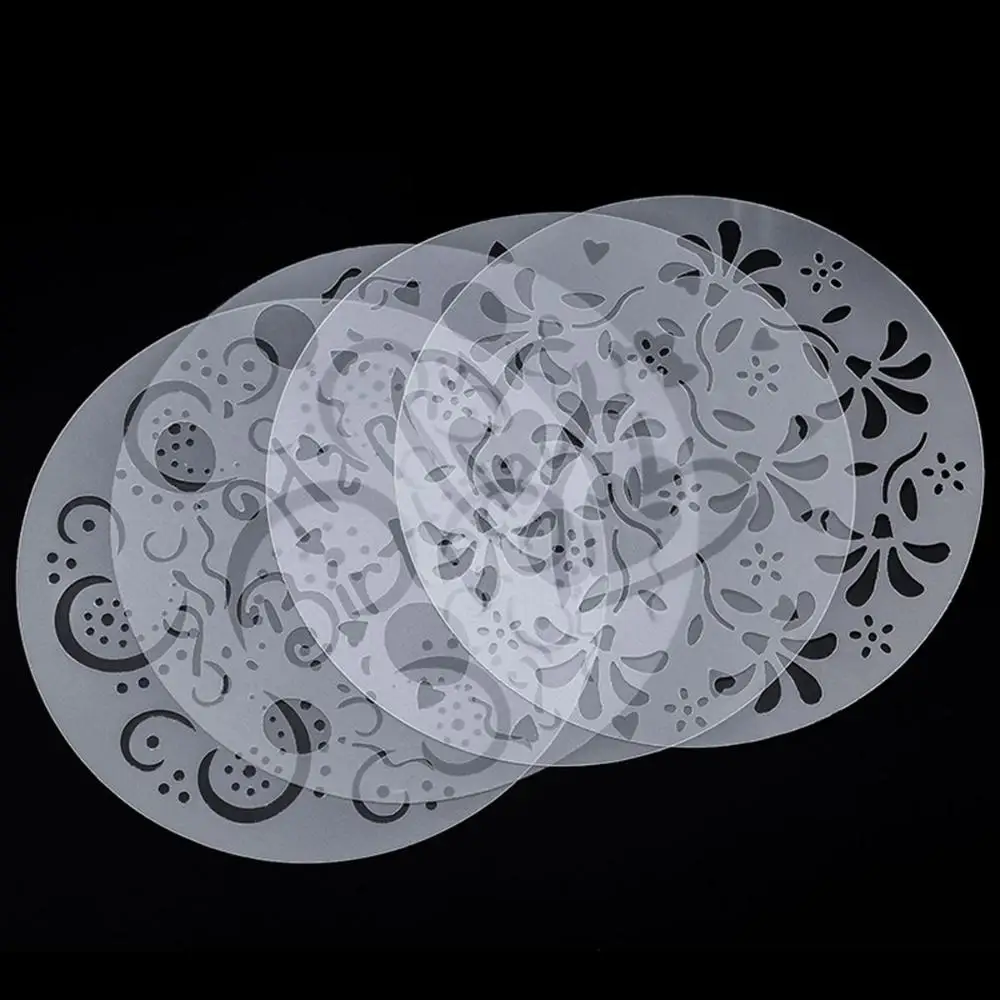 Baking Kitchen Plastic Sugar Sieve Art Lace Flower Edge Spray Molds Cake Decorating Tool Cake Stencil Set Bakeware Template