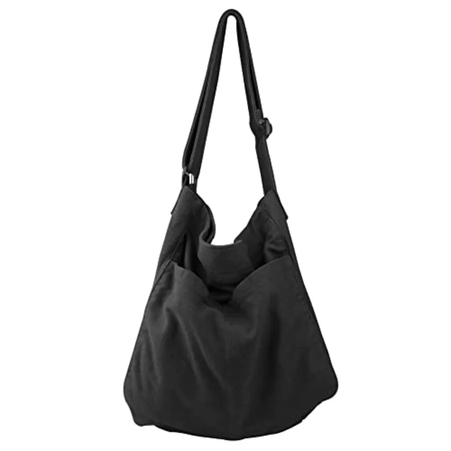 

Canvas Hobo Crossbody Shoulder Tote Bag for Women and Men W/Multi-pocket Casual Purse Messenger Bags Travel Work