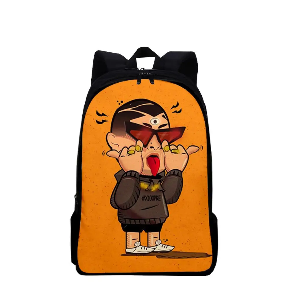 

Fashion Novelty Cool bad bunny Notebook Backpacks pupil School Bags 3D Print Oxford Waterproof Boys/Girls Laptop Backpacks