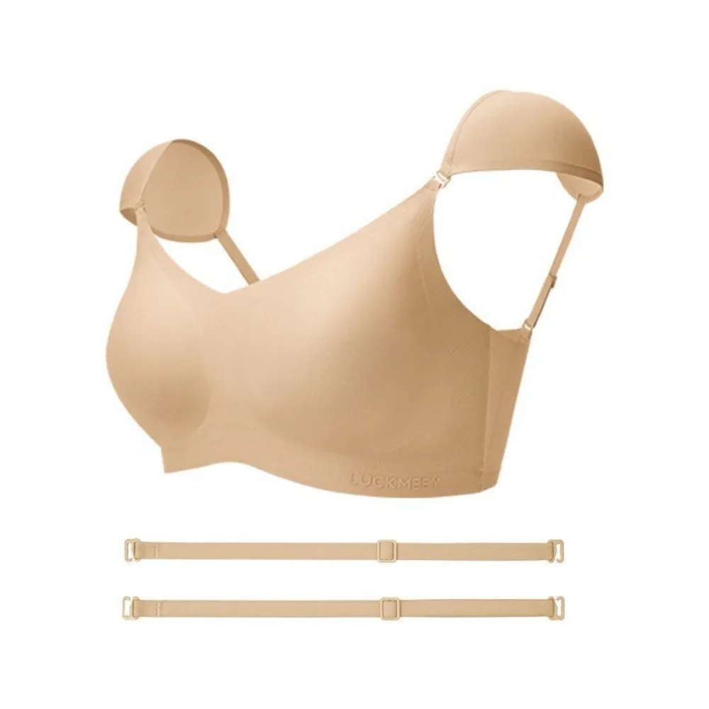 

Simple Deep V Right-angle Shoulder Bra Anti-sagging Lingerie Wireless Bra Shockproof Seamless Shoulder Pad Bra Cosplay