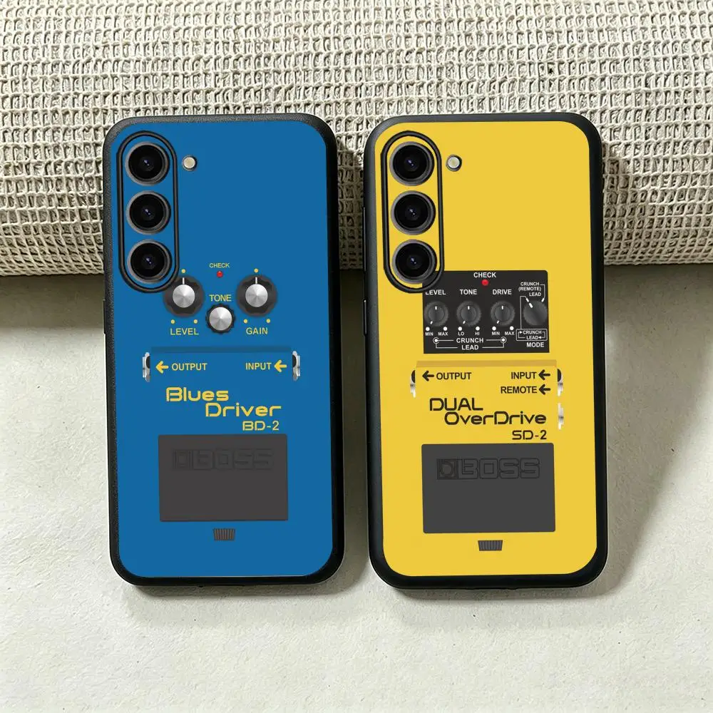 Retro Guitar Pedal design Phone Case For Samsung Galaxy S26 S25 S24 S23 S22 S21 Plus Ultra Fold A Soft Black