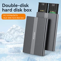 Caja Blueendless dual bay m2 SSD tipo C USB3.2 Gen2 10Gbps m.2 SATA ngff protocolo dual aleación de aluminio PCIE NVME SSD