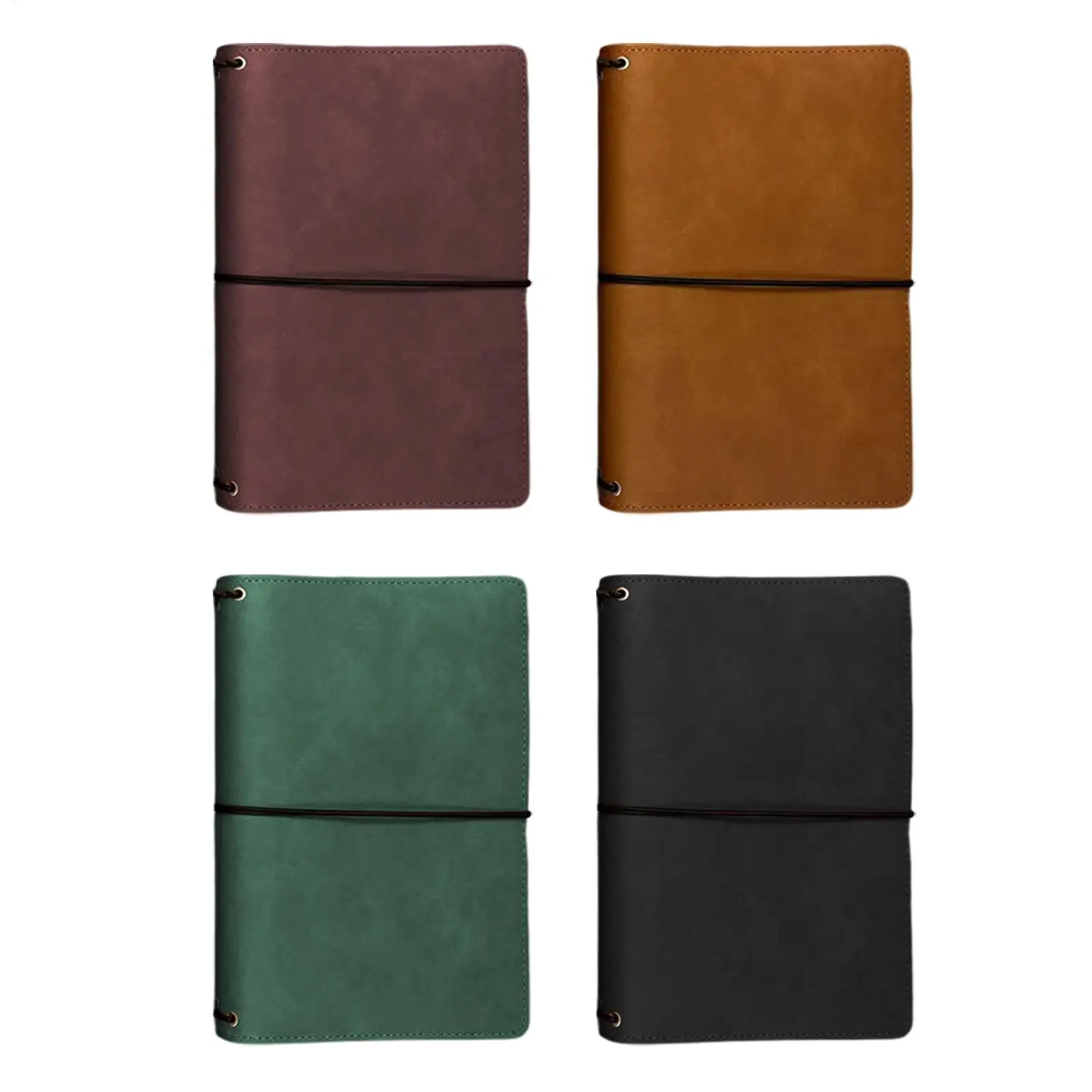 Leather A5 Notebook Cover Multifunctional Travelers Journal Cover PU Vintage Planner Sleeve Elastic Band Notebook Protector