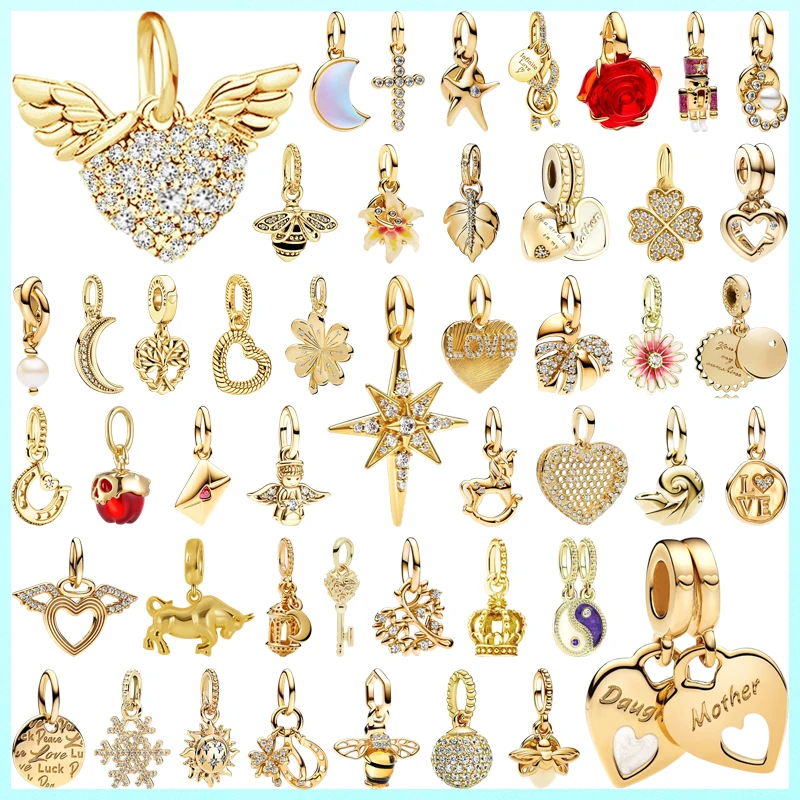 

New Hot Sale DIY Women Jewelry Suitable for Original Design: Gold series bestseller Charm Bead Works For Bracelet & Charm Beads