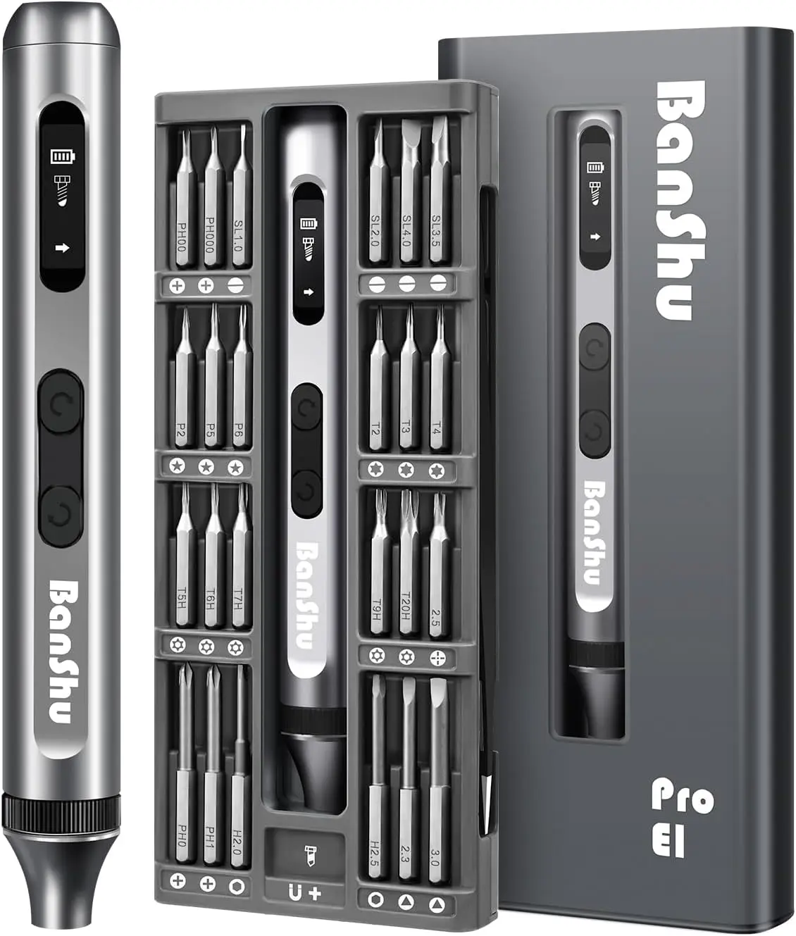 

52-in-1 Mini Electric Screwdriver Set with LED Light, Magnetic Bits, Portable Repair Tool for Electronics