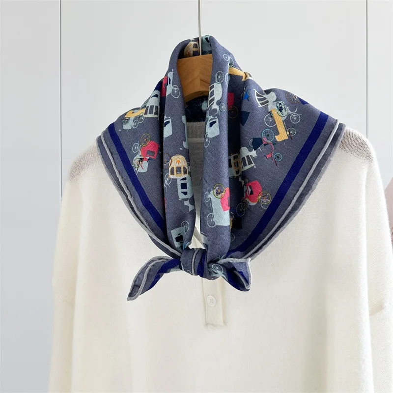 

65cm Scarf Silk Wool Scarves Luxury Designer Shawls Head bag Accessories Herms Rolled Bandanas Neck Hair Decoration