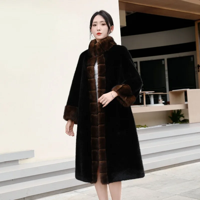 Nieuw herfst- en winterjasje van los warm namaakbont met nieuw Chinees ontwerp, gepersonaliseerde bontkraag, must-have voor stadsmeisjes