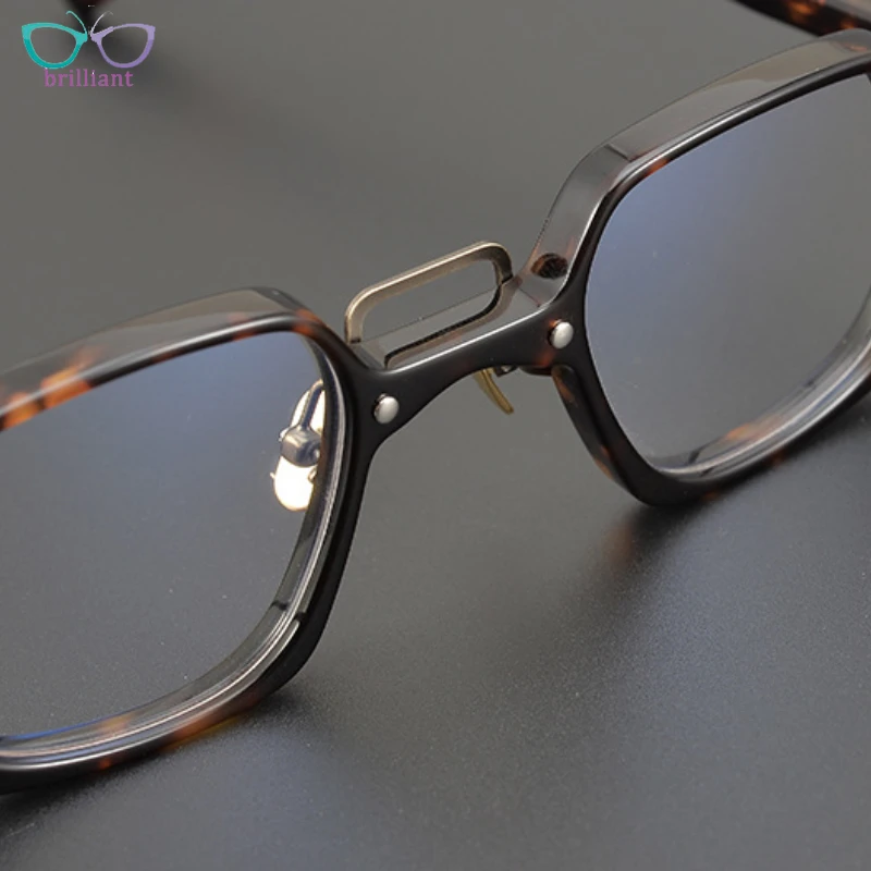 Designer Classic Turtle Colored Japan Small Square Handmade Acetate Retro Glasses Frame Men Women Myopia Prescription Eyeglass