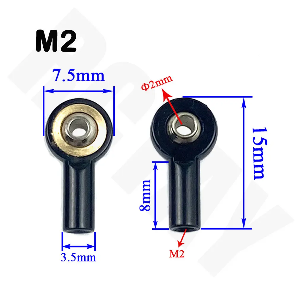 M2 M3 M4 Ball Joint KIT Metal Universal Joint Ball Head Buckle Steering Pushrod Tie Rod End Connecting Rods for RC Boats Car