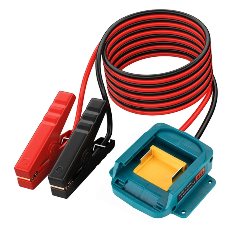 Jumper Cables Adapter for Makita/Dewalt/Milwaukee 18V Li-ion Battery Car Igniter Charger 11AWG Jump Starting Auto Booster Cable