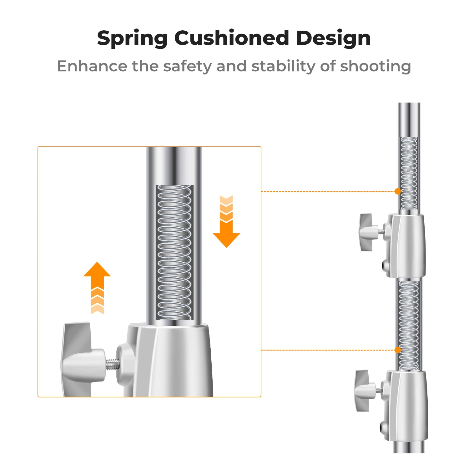 K&F Concept 9.1ft/2.8 Stainless Steel Fotografi Lampu Berdiri Foto Video Tripod Berdiri untuk Kamera Softbox dengan 1/4 "3/8" Sekrup
