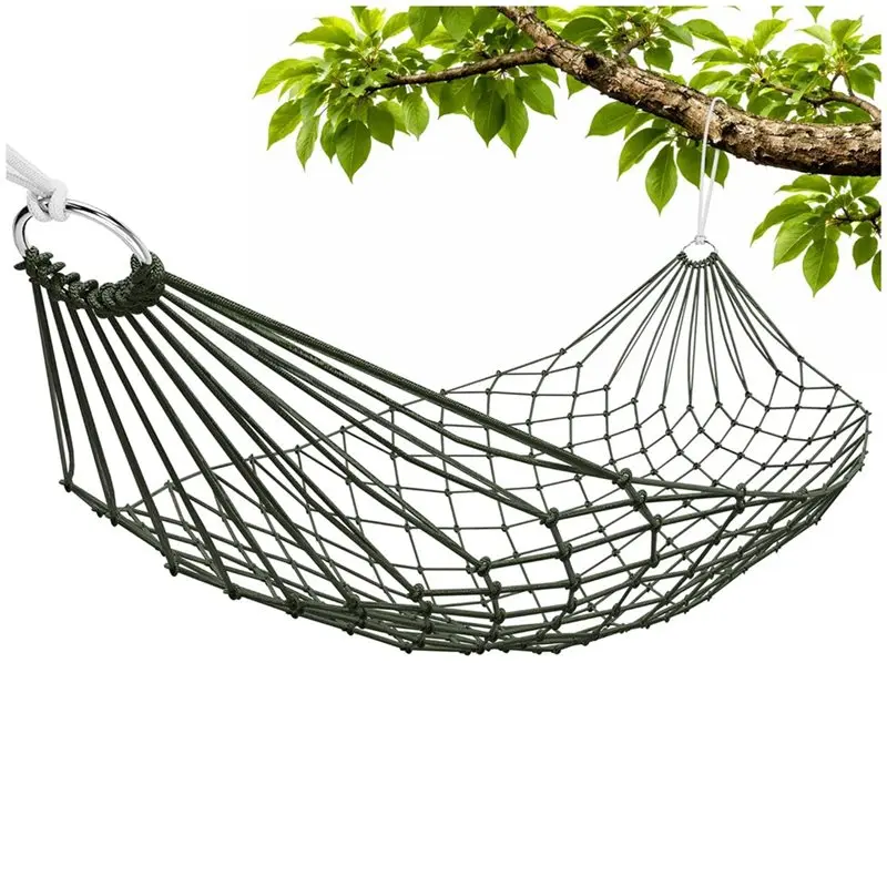 

A25F-Mesh Hammock - Easy To Set Up Rope Hammocks For Outside,Nylon Net Hammock, Camping & Patio Relaxation