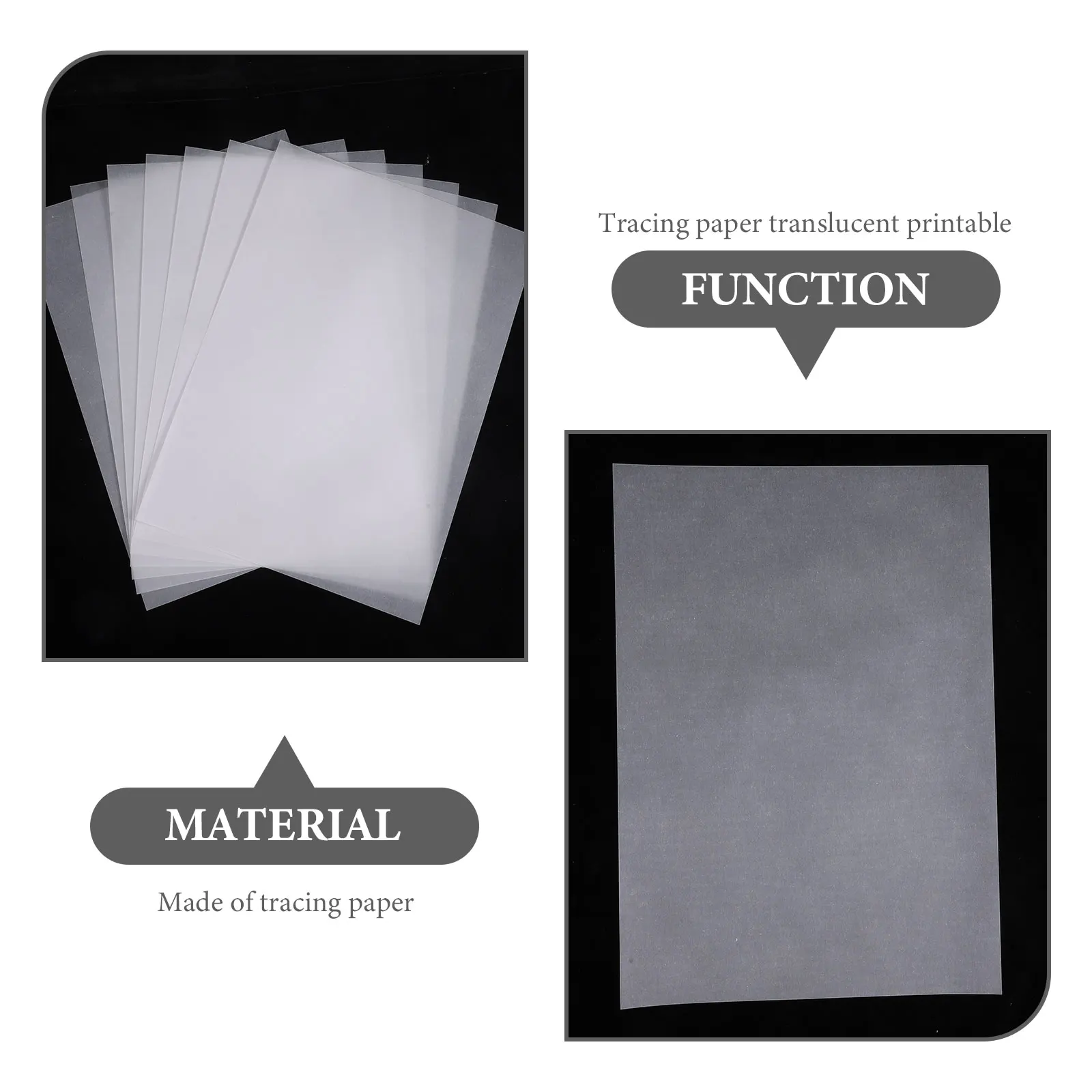 50 Sheets A4 Tracing Paper Translucent Printable Drawing Photo Album Transparent Printing Engineering Copy Records Folder