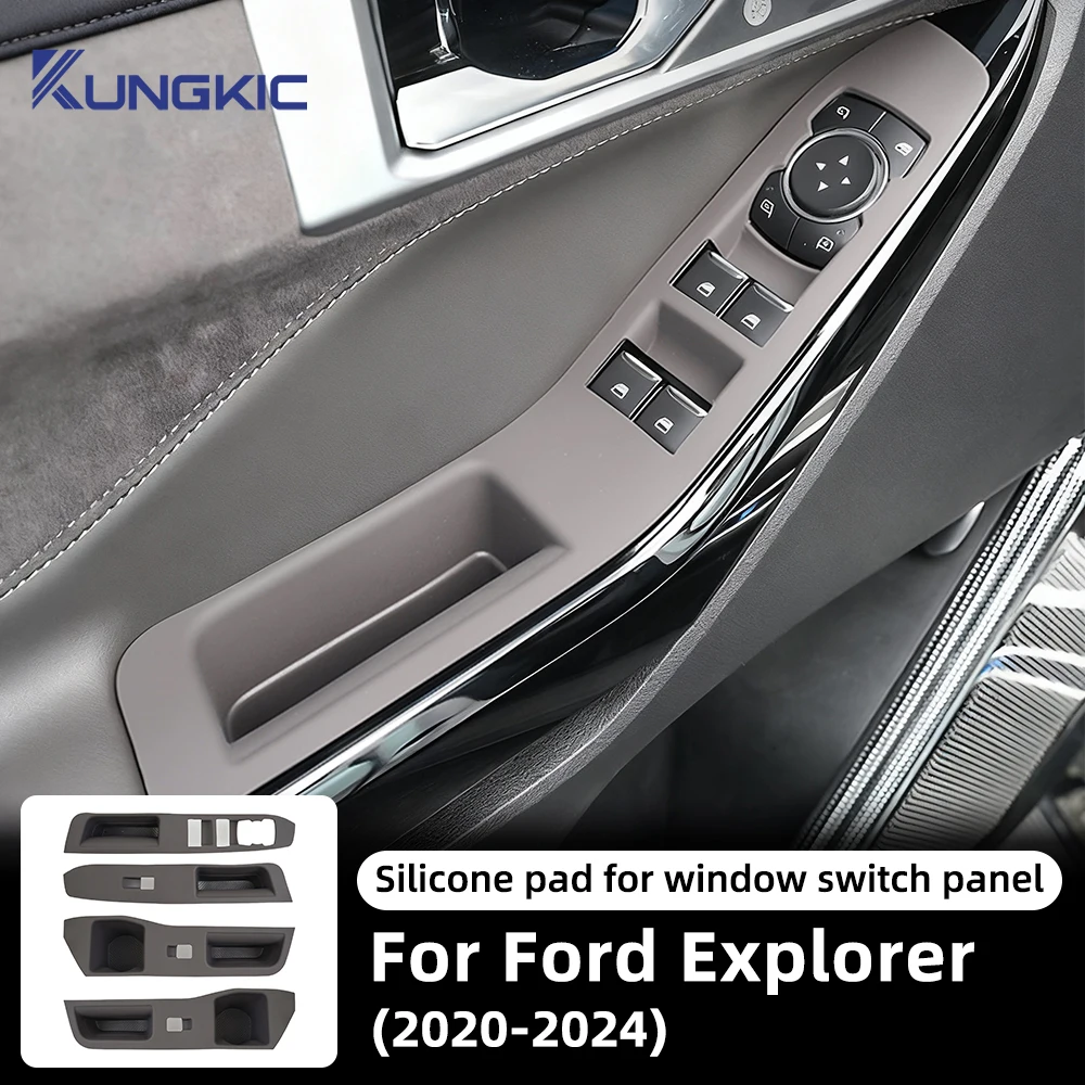 

Защитная нашивка на панель управления окном автомобиля, силиконовая для Ford Explorer 2020 2021 2022 2023 2024, аксессуары для кнопок переключателя окна