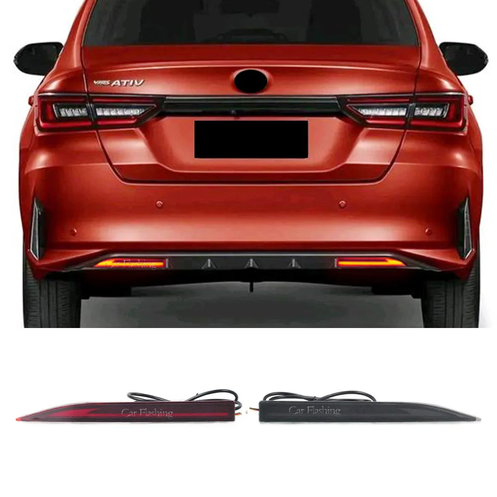 Car LED Rear Bumper Light For Toyota Yaris ativ vios 2022 2023 Reflector Tail Light Fog Lamp Stop Brake Light