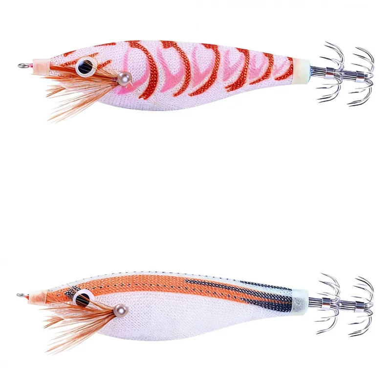 Beliebt zum Meeresangeln, 10 cm, 9 g, runder Bauch, leuchtende hölzerne Garnelen, Tintenfisch, explosiver Haken, Oktopus, bionischer Kunstköder