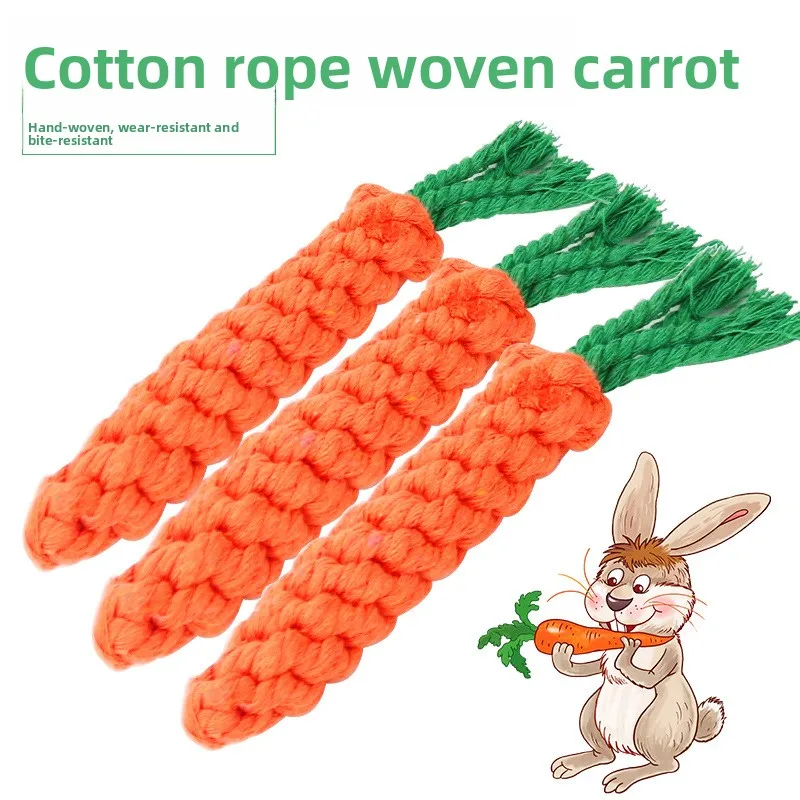 

Pet Chew Rope Toy - Carrot Style, Suitable for Dogs & Cats, Cotton Material for Safe Chewing, Indoor Play Toy, Pet Accessories