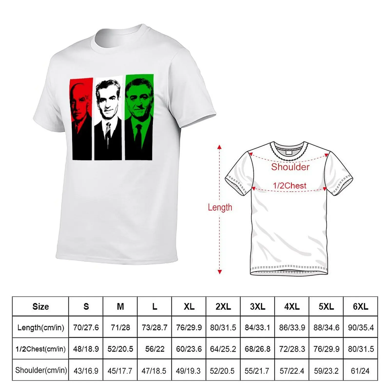 Pahlavi kings of Iran by Fereshteh Gilaki T-Shirt t shirts for man cotton soft t shirts for man pack cotton T-Shirt