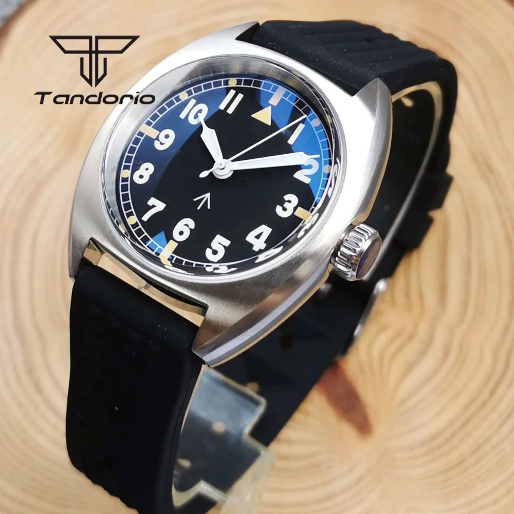 Tandorio Double Domed AR Sapphire 20BAR 36mm Diving Automatic Watch for Men Lady Wristwatch NH35A PT5000 Rubber Strap Luminous