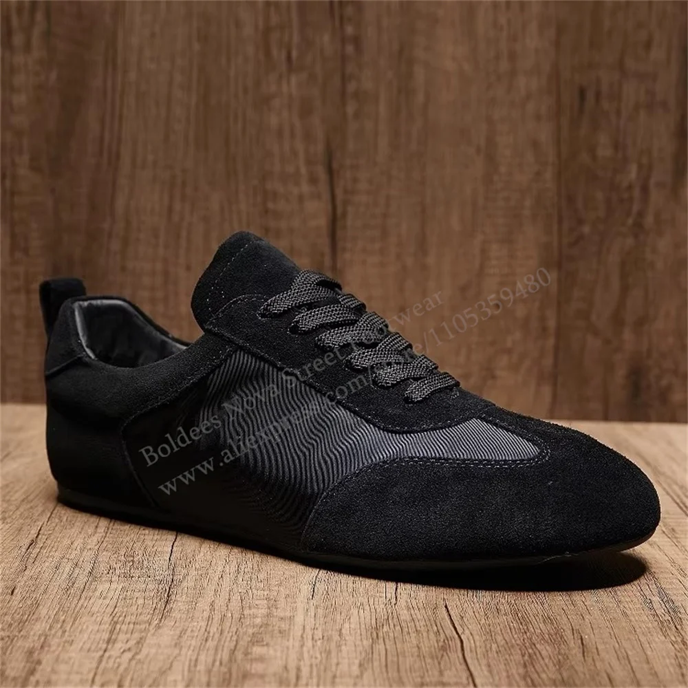 

Men's Casual Shoes Lace Up Breathable Non Slip Flat Leather Shoes Genuine Leather Solid Color Comfortable Sport Shoes