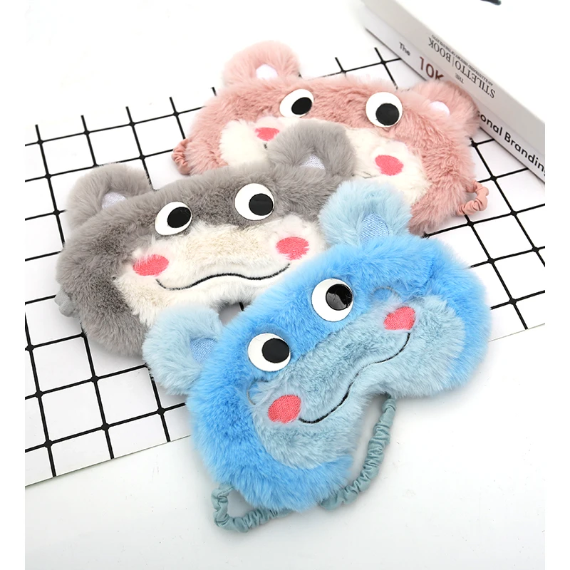 Cute Eye Mask for Sleeping Cartoon Face Eye Cover Funny Animal Cat Sleeping Mask Soft Light weight Night Sleep Eye Mask